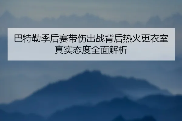 巴特勒季后赛带伤出战背后热火更衣室真实态度全面解析
